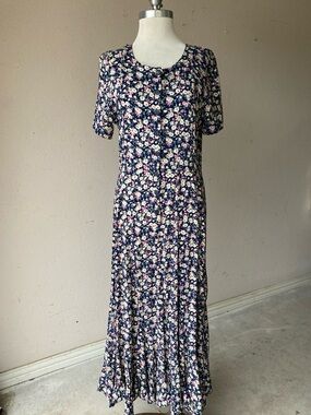 Passports / Pier 1 Imports 
Floral Navy Maxi Dress with Pink and Cream Blossoms